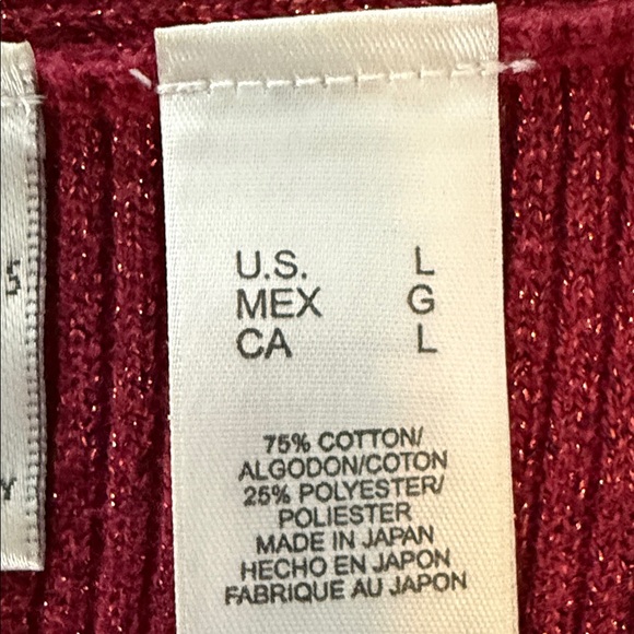 Emma James Sleeveless Knit Tank Top Maroon Ribbed V-Neck Made in Japan - L - Picture 4 of 5